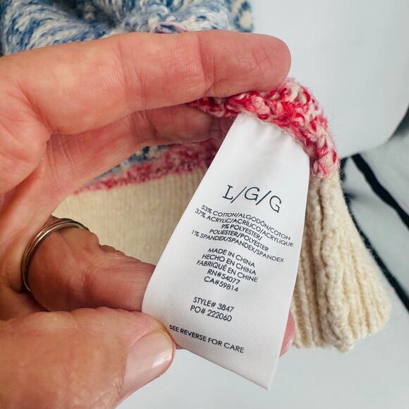 Cabi Fair Isle Zip Front Sweater Shawl Collar Cardigan Size Large Cottage Cozy - Picture 6 of 8